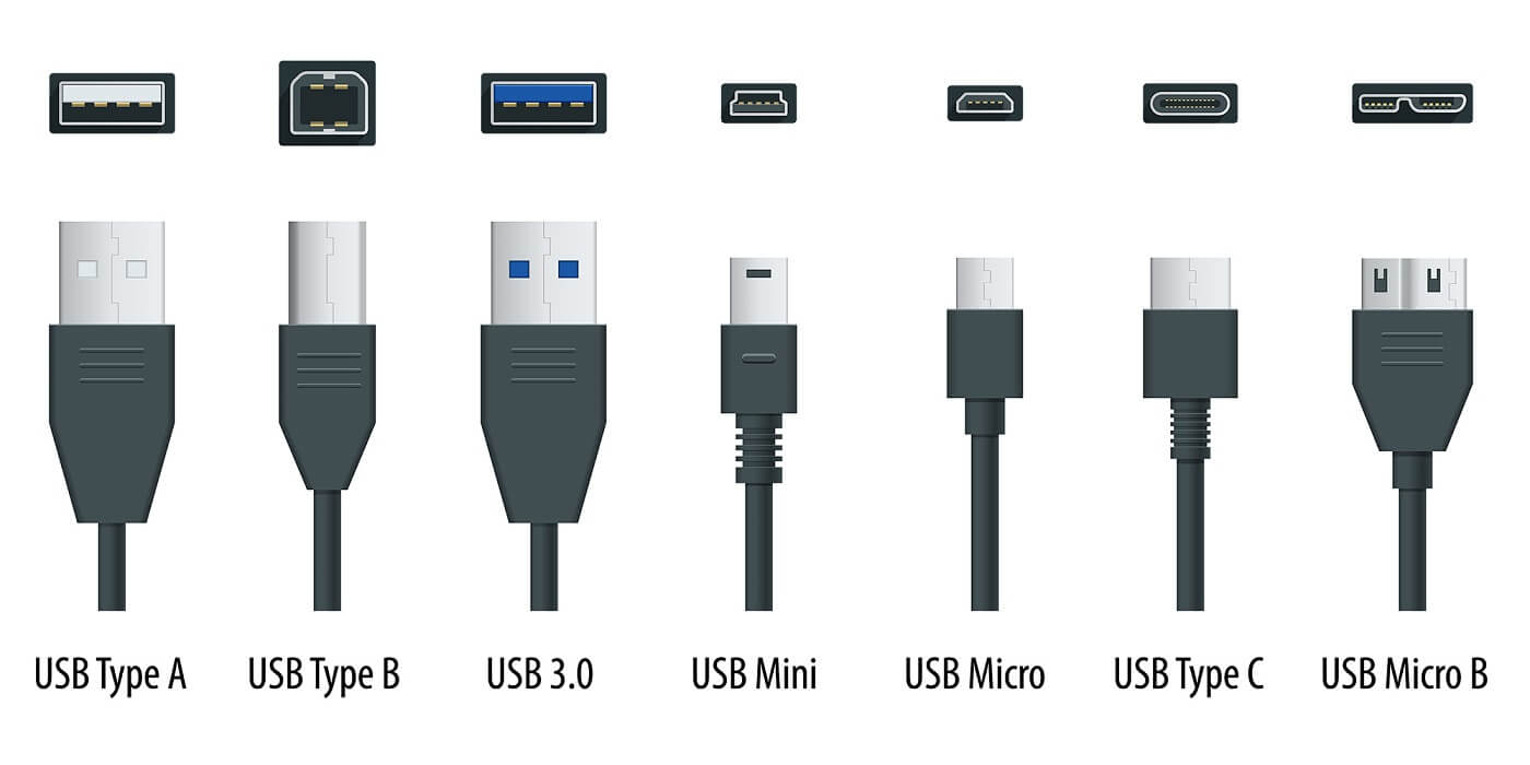 انواع کابل USB