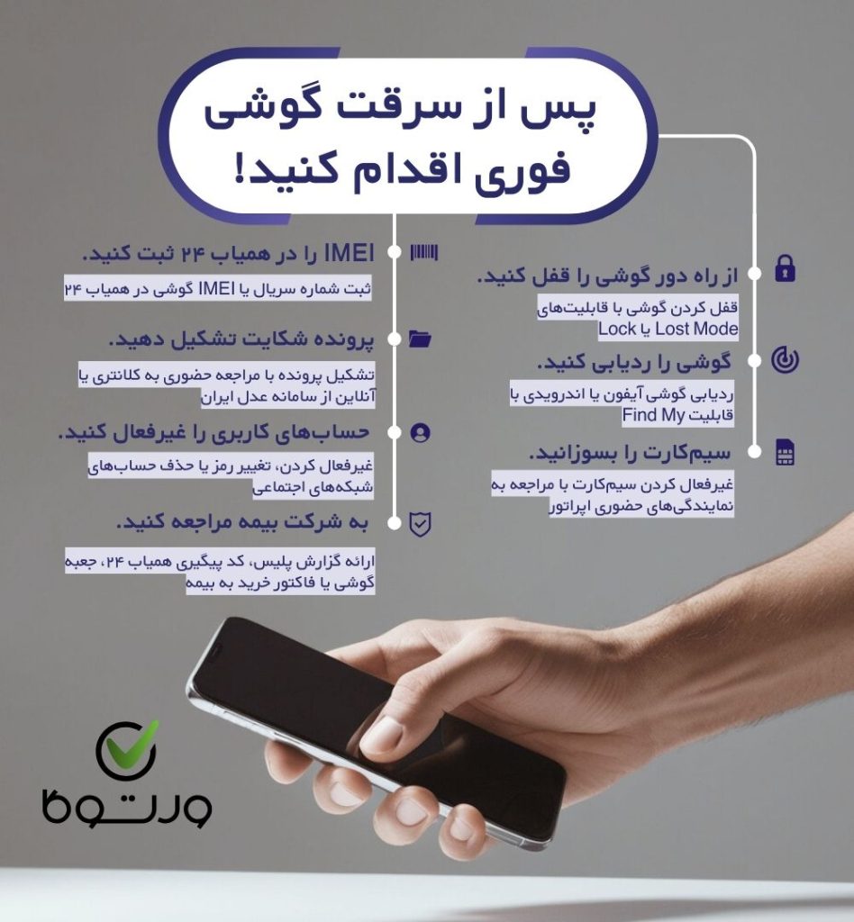 پس از سرقت گوشی قدم به قدم چه کار کنیم؟ اینفوگرافیک