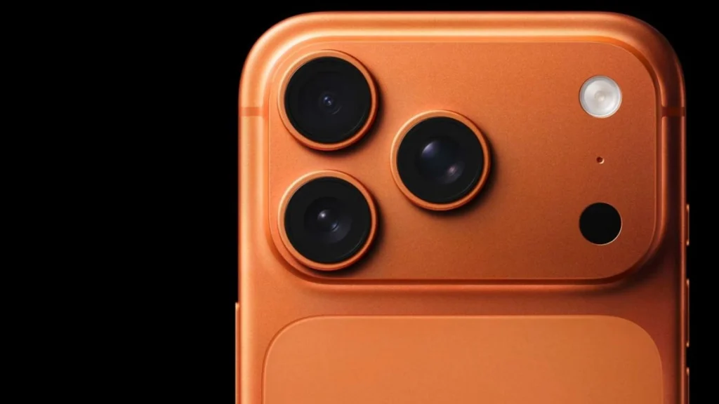 ماژول دوربین آیفون ۱۷ پرومکس رنگ نارنجی کیهانی