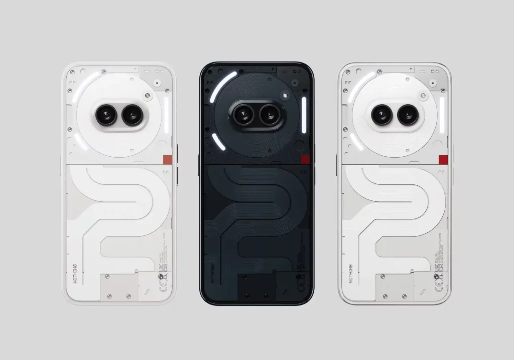 گوشی ناتینگ فون a2 در رنگ‌های مشکی و سفید