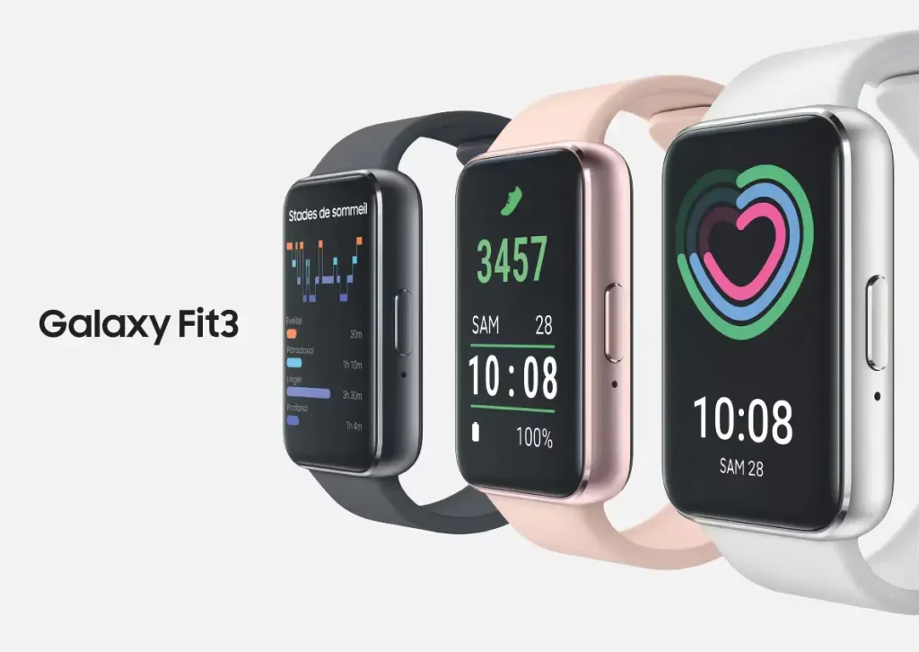 رنگ‌های مختلف دستبند هوشمند گلکسی مدل فیت ۳