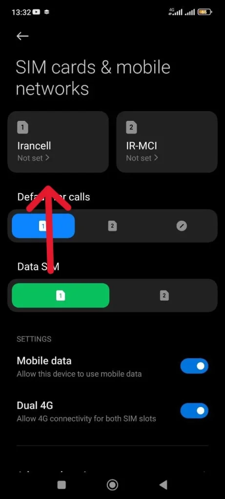 مراحل تنظیمات اینترنت ایرانسل شیائومی