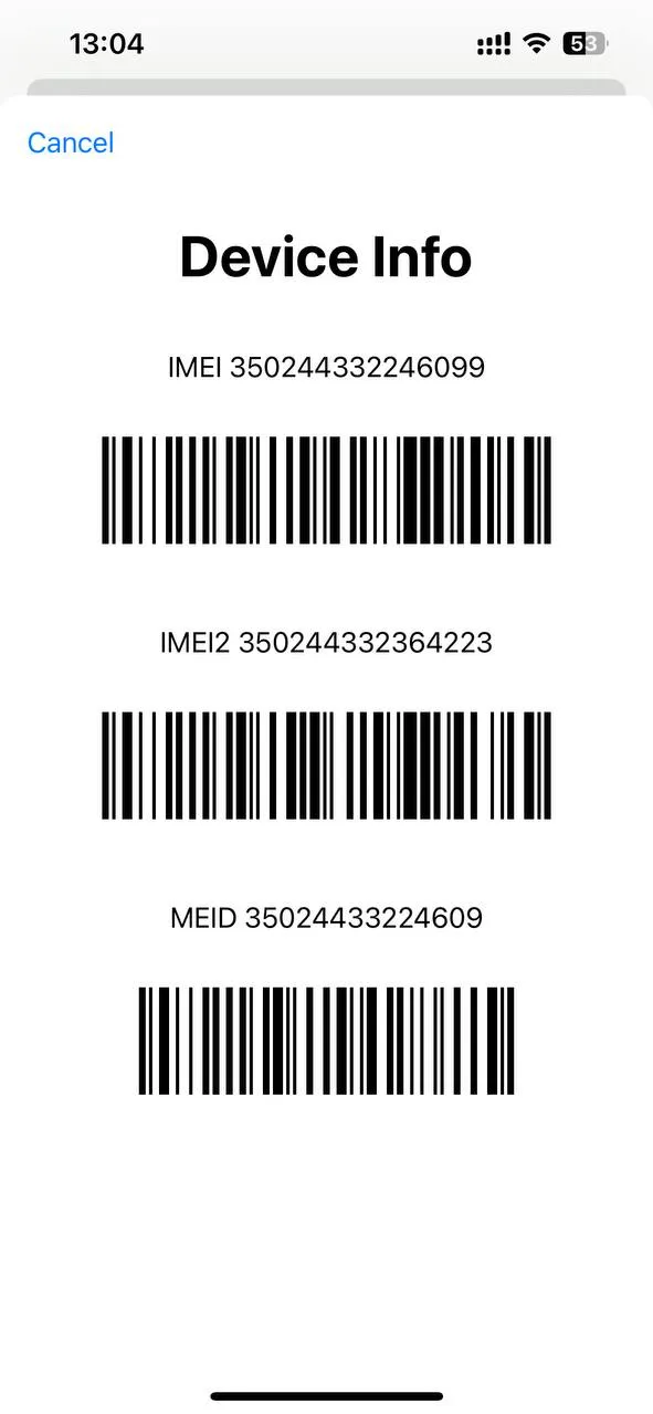 کد نمایش imei گوشی ایفون