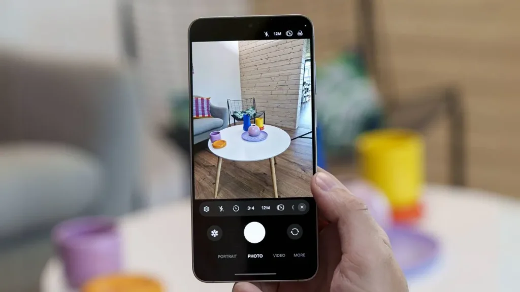 نرم افزار دوربین s25 fe در حال عکاسی