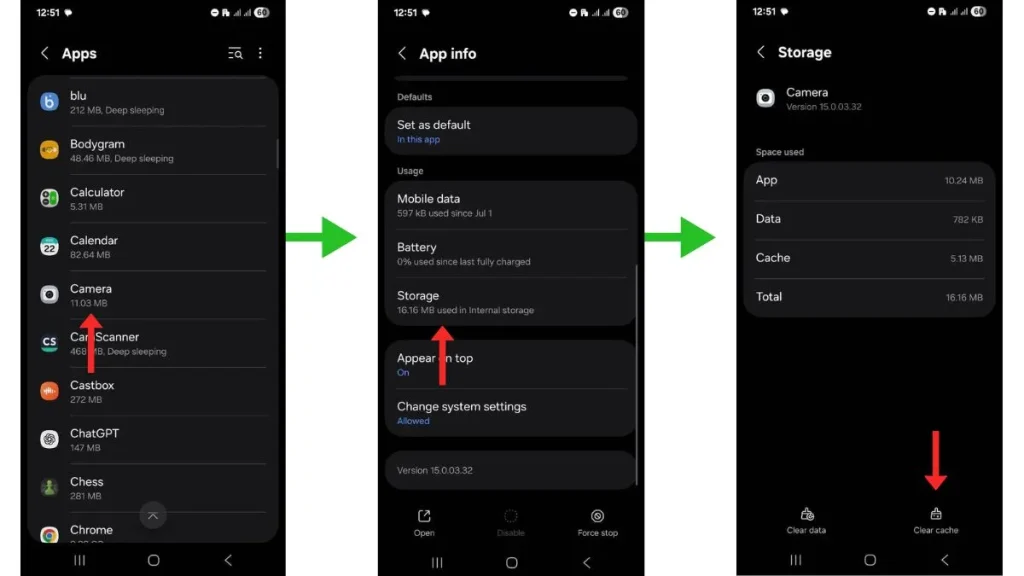 پاک کردن کش دوربین در گوشی سامسونگ