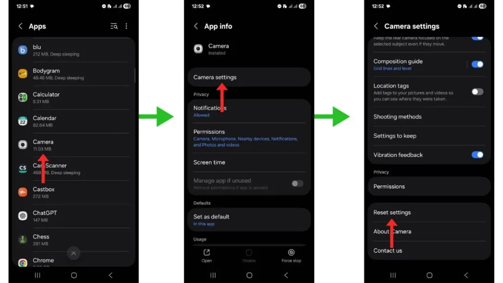 روش ریست کردن تنظیمات دوربین در گوشی سامسونگ