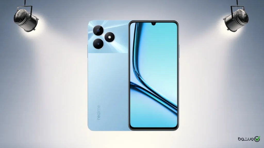 گوشی ریلمی نوت ۵۰ با رنگ آبی روشن