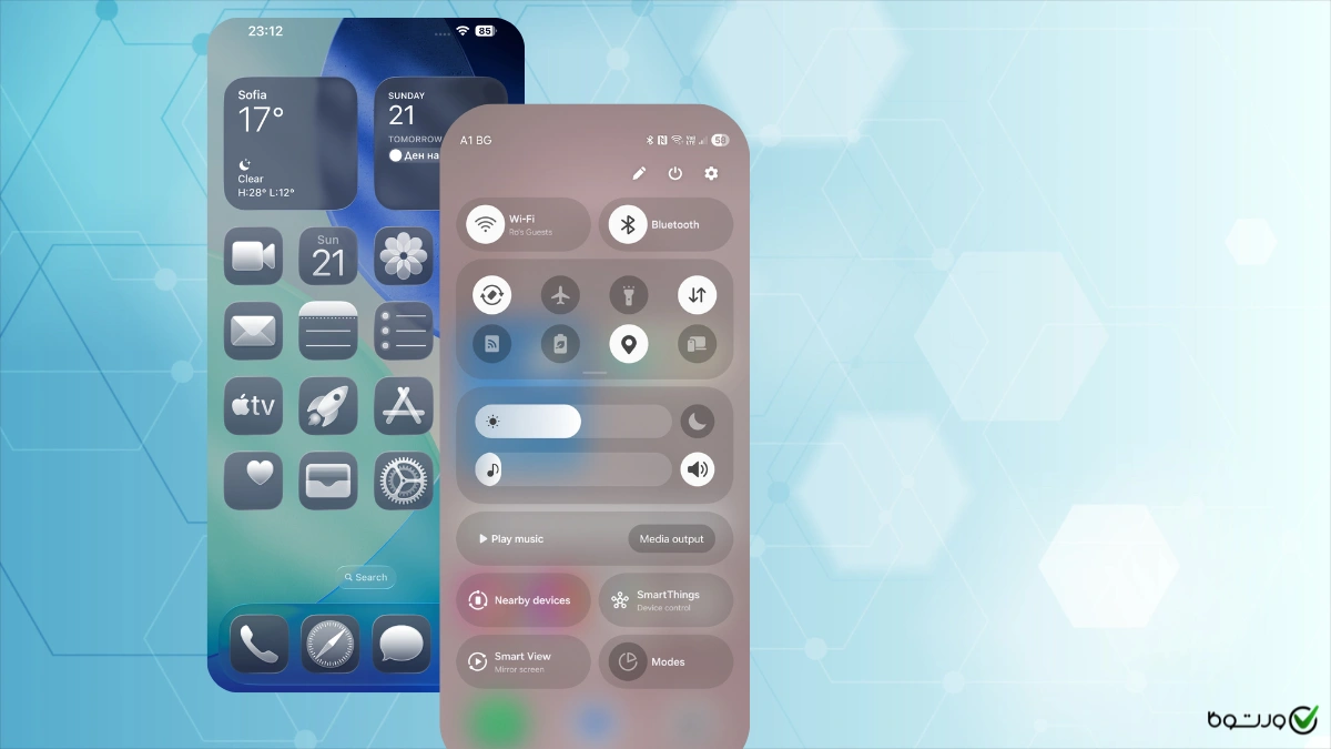 تمایز رابط کاربری ios و one ui