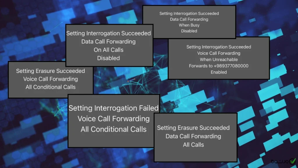 نمایش پیامهای ناشی از کدهای دستوری انتقال تماس در ایفون