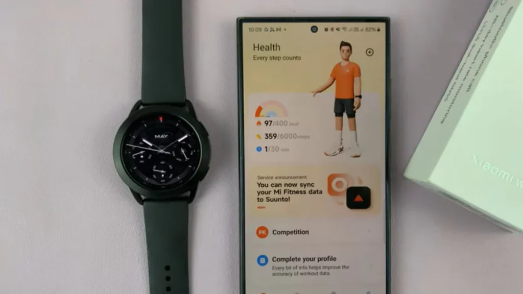 اتصال گوشی و ساعت در مراحل نصب برنامه روی ساعت هوشمند شیائومی در s4