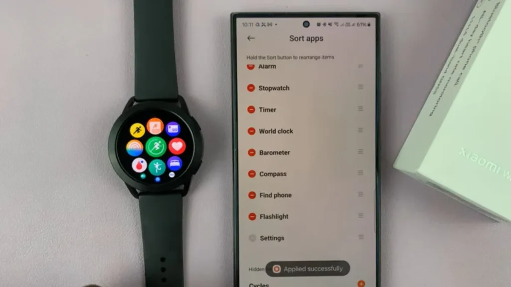 اضافه یا حذف برنامه ها در مراحل نصب برنامه روی ساعت هوشمند شیائومی در شیائومی S4