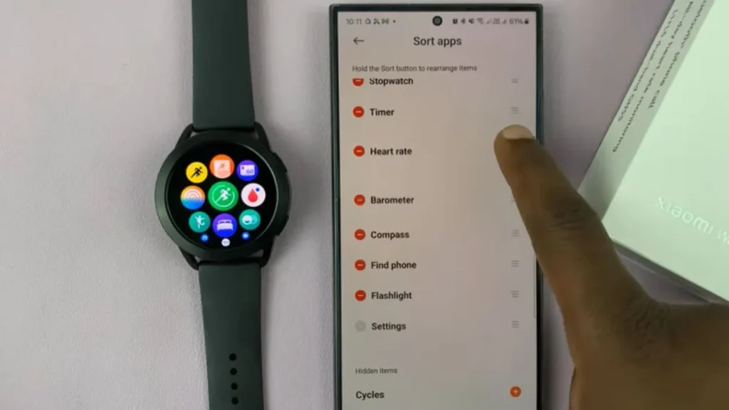 جا به جا کردن برنامهها در مراحل نصب برنامه روی ساعت هوشمند شیائومی در شیائومی S4