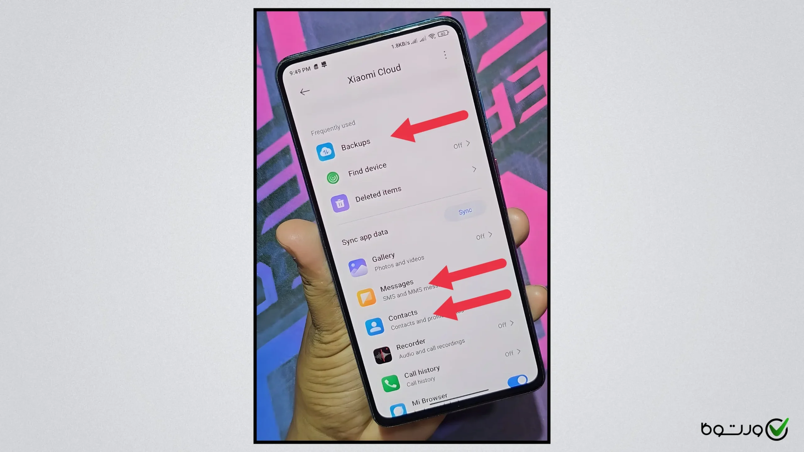 activate sync option in mi cloud سینک کردن مخاطبان،پیامها و بکاپ در xiaomi cloud
