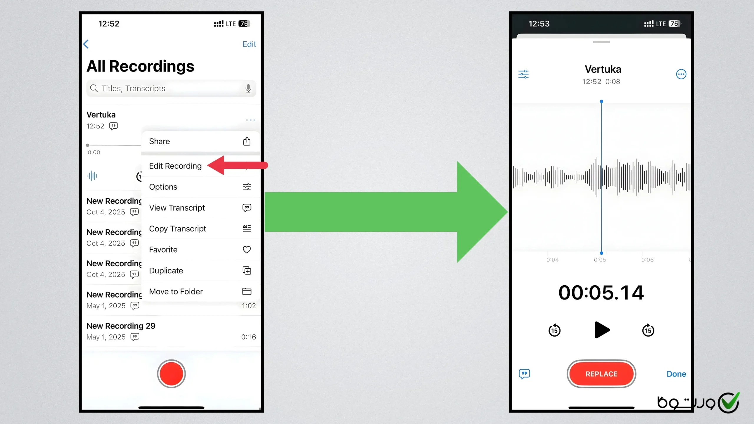 انتخاب گزینه ویرایش