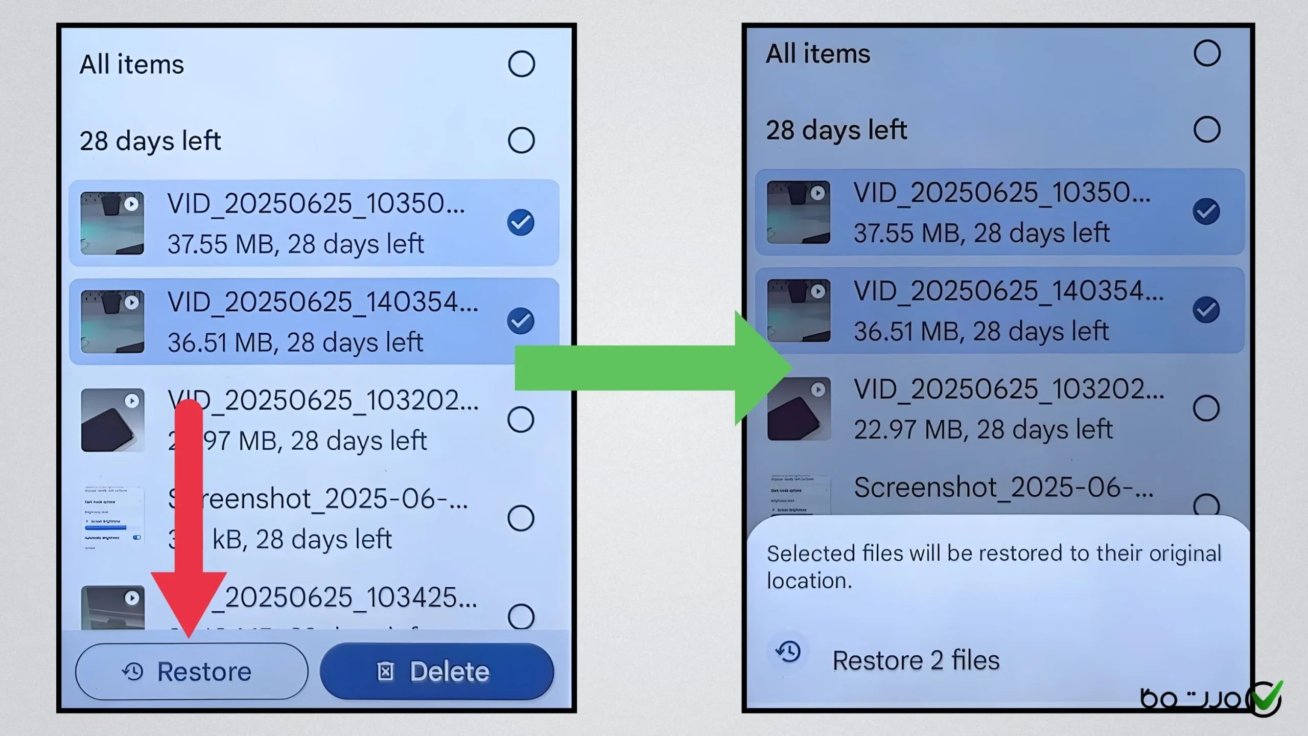 restore files from recyclebin بازگردانی فایلهای حذف شده موجود در سطل آشغال