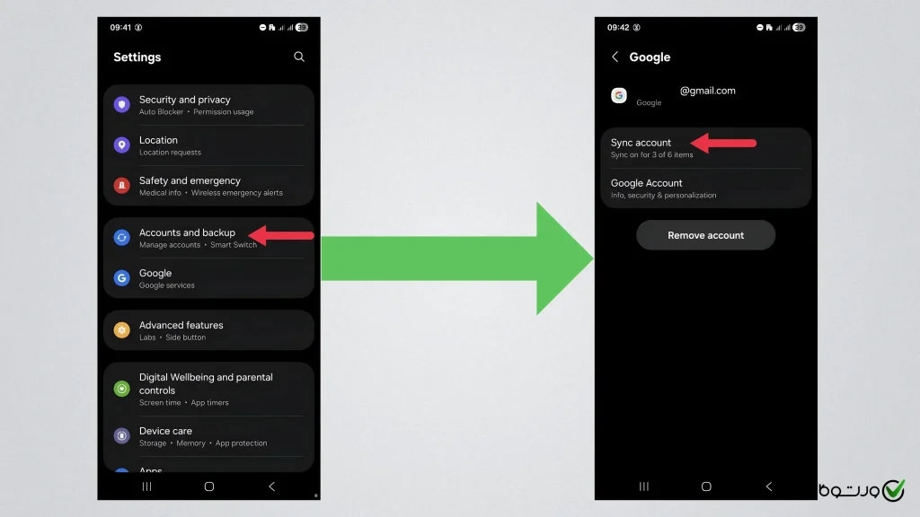 سینک کردن جیمیل در گوشی سامسونگ