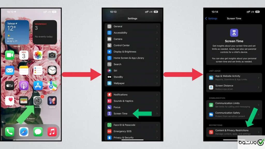 باز کردن جستجوی ایمن قفل شده در ایفون
