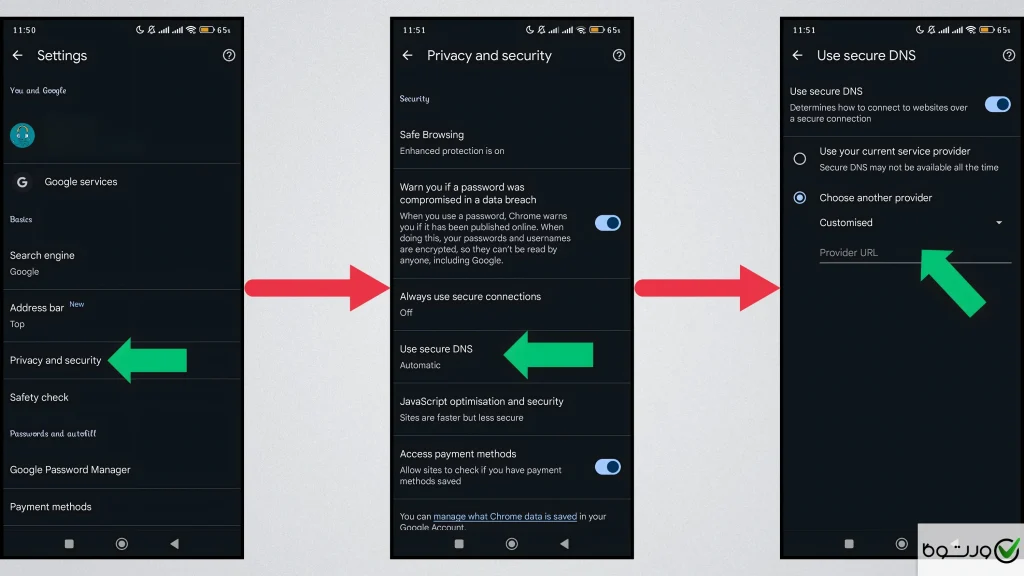 تنظیم Secure DNS در مرورگر کروم