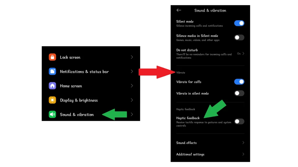 مدیریت لرزش و بازخورد لمسی (Haptic Feedback)
