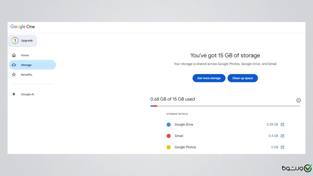 بخش Storage در گوگل وان